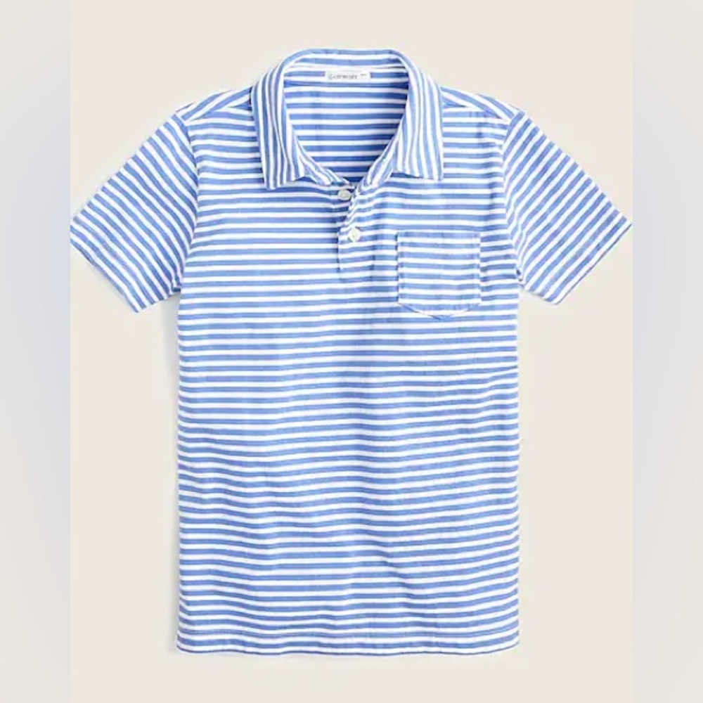 J.Crew Crewcuts Striped Polo (Blue) Size XS (4-5)